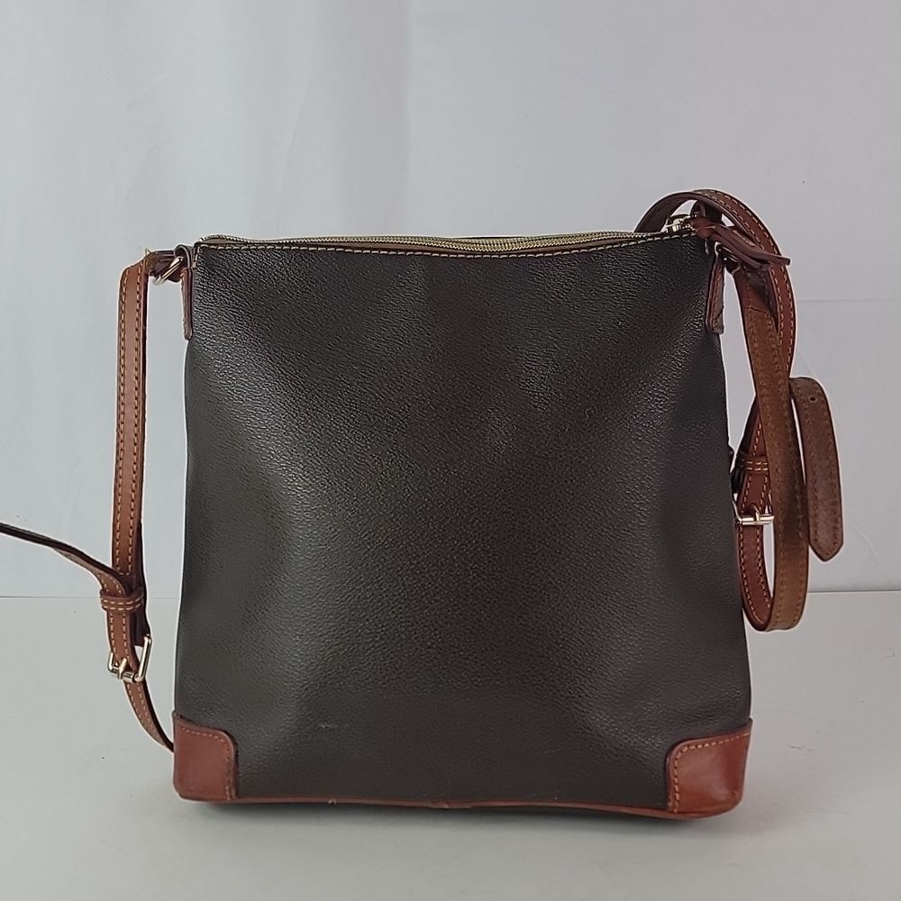 Dooney & Bourke Dark Brown Crossbody with Tan Trim - Picture 6 of 13
